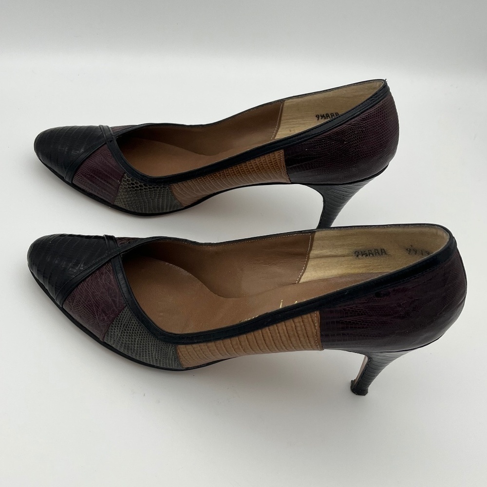 Hemphill Wells De Vino Vintage Genuine Reptile Multi-colored 3.5” Heel